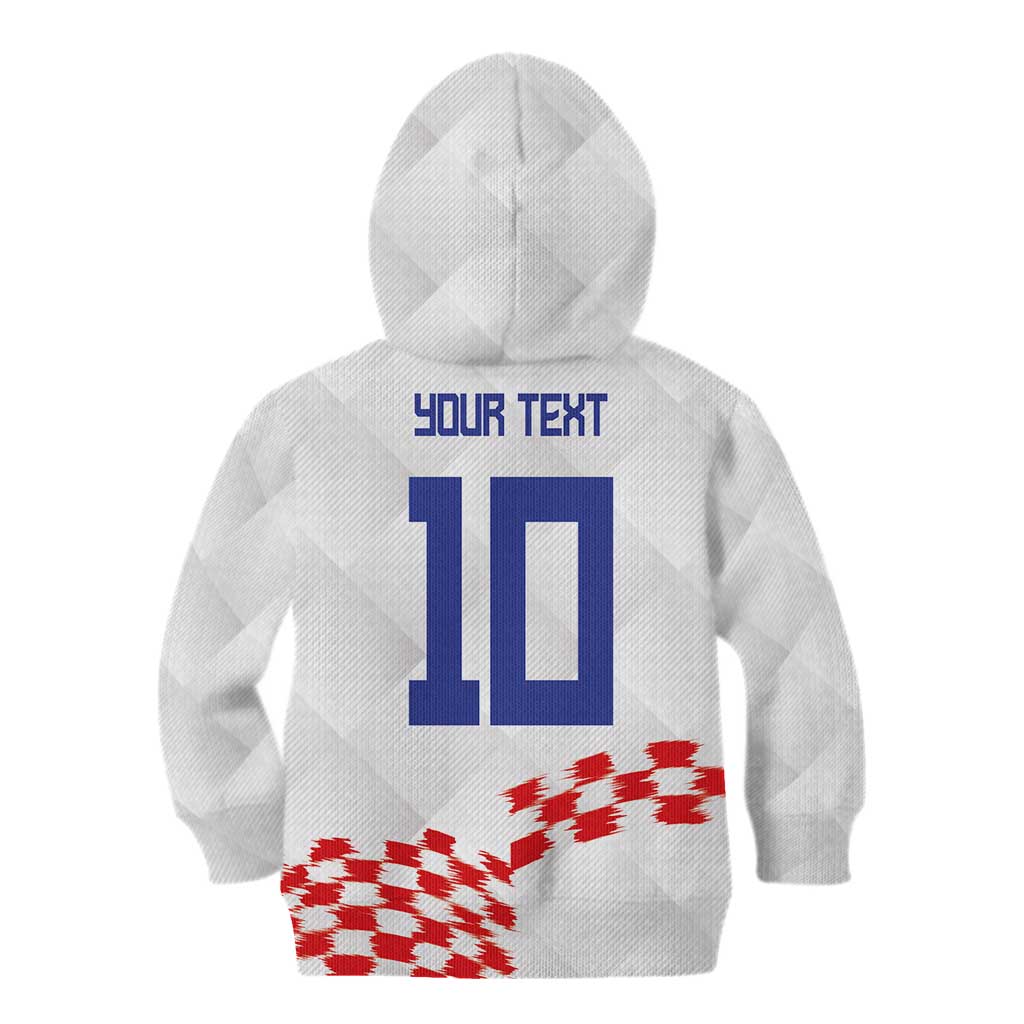 Custom Croatia Football Kid Hoodie Kockasti-Grunge Checkers - Wonder Print Shop