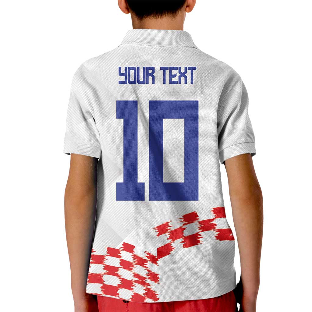 Custom Croatia Football Kid Polo Shirt Kockasti-Grunge Checkers - Wonder Print Shop