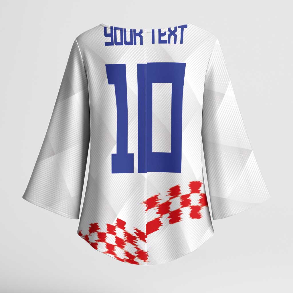 Custom Croatia Football Kimono Sleeve Blouse Kockasti-Grunge Checkers - Wonder Print Shop