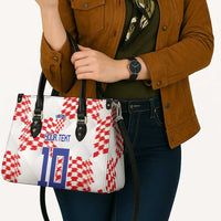 Custom Croatia Football Leather Bag Kockasti-Grunge Checkers - Wonder Print Shop