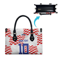 Custom Croatia Football Leather Bag Kockasti-Grunge Checkers - Wonder Print Shop