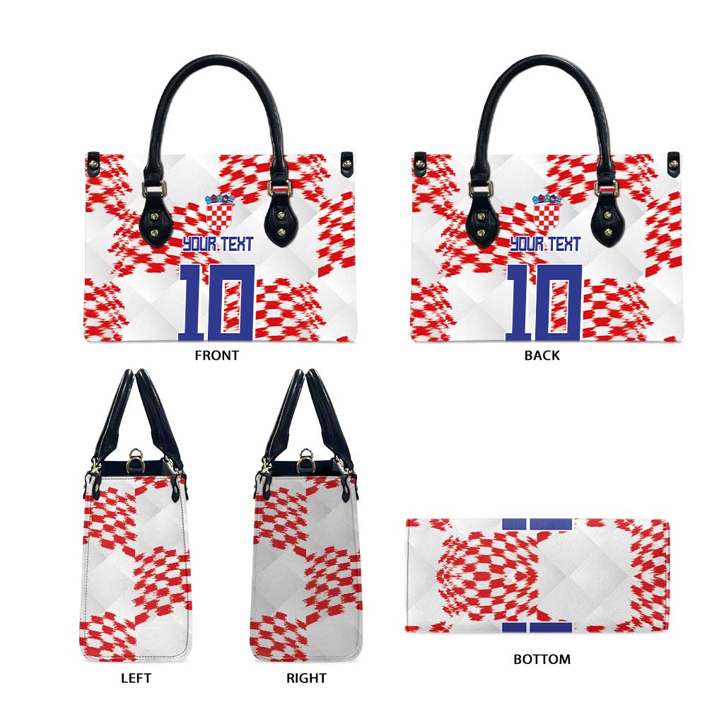 Custom Croatia Football Leather Bag Kockasti-Grunge Checkers - Wonder Print Shop
