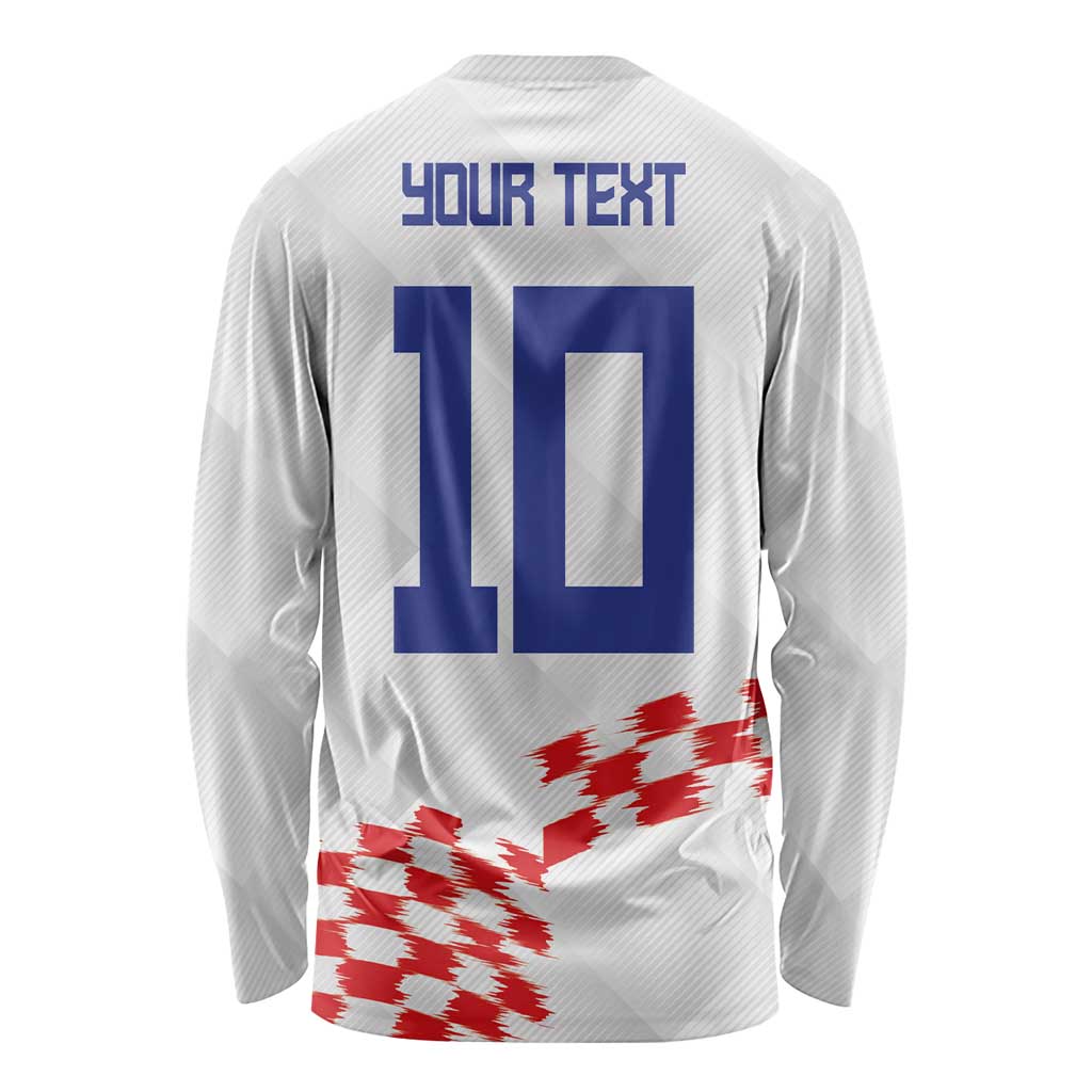 Custom Croatia Football Long Sleeve Shirt Kockasti-Grunge Checkers - Wonder Print Shop