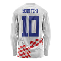 Custom Croatia Football Long Sleeve Shirt Kockasti-Grunge Checkers - Wonder Print Shop