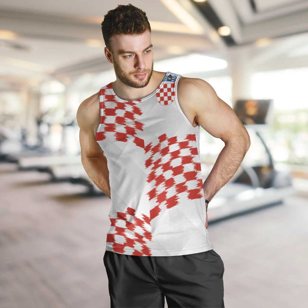 Custom Croatia Football Men Tank Top Kockasti-Grunge Checkers - Wonder Print Shop