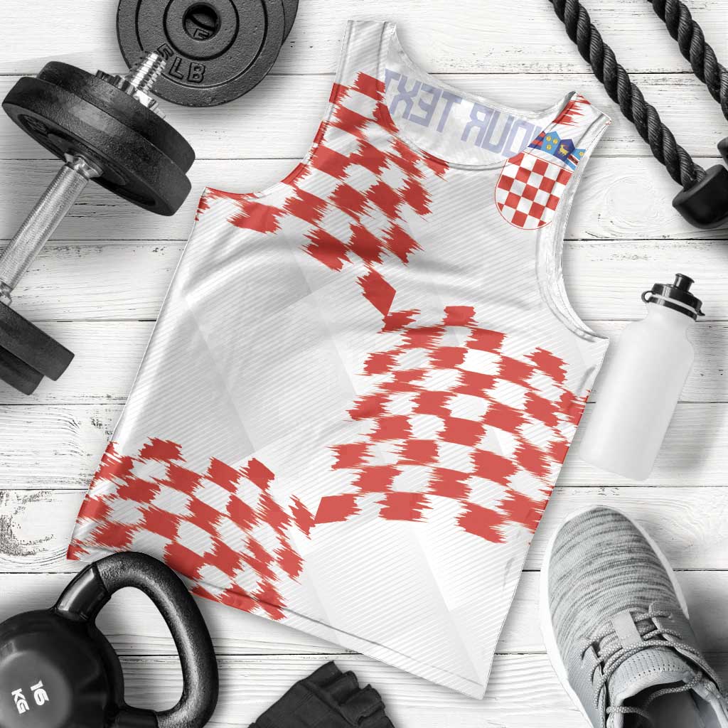 Custom Croatia Football Men Tank Top Kockasti-Grunge Checkers - Wonder Print Shop