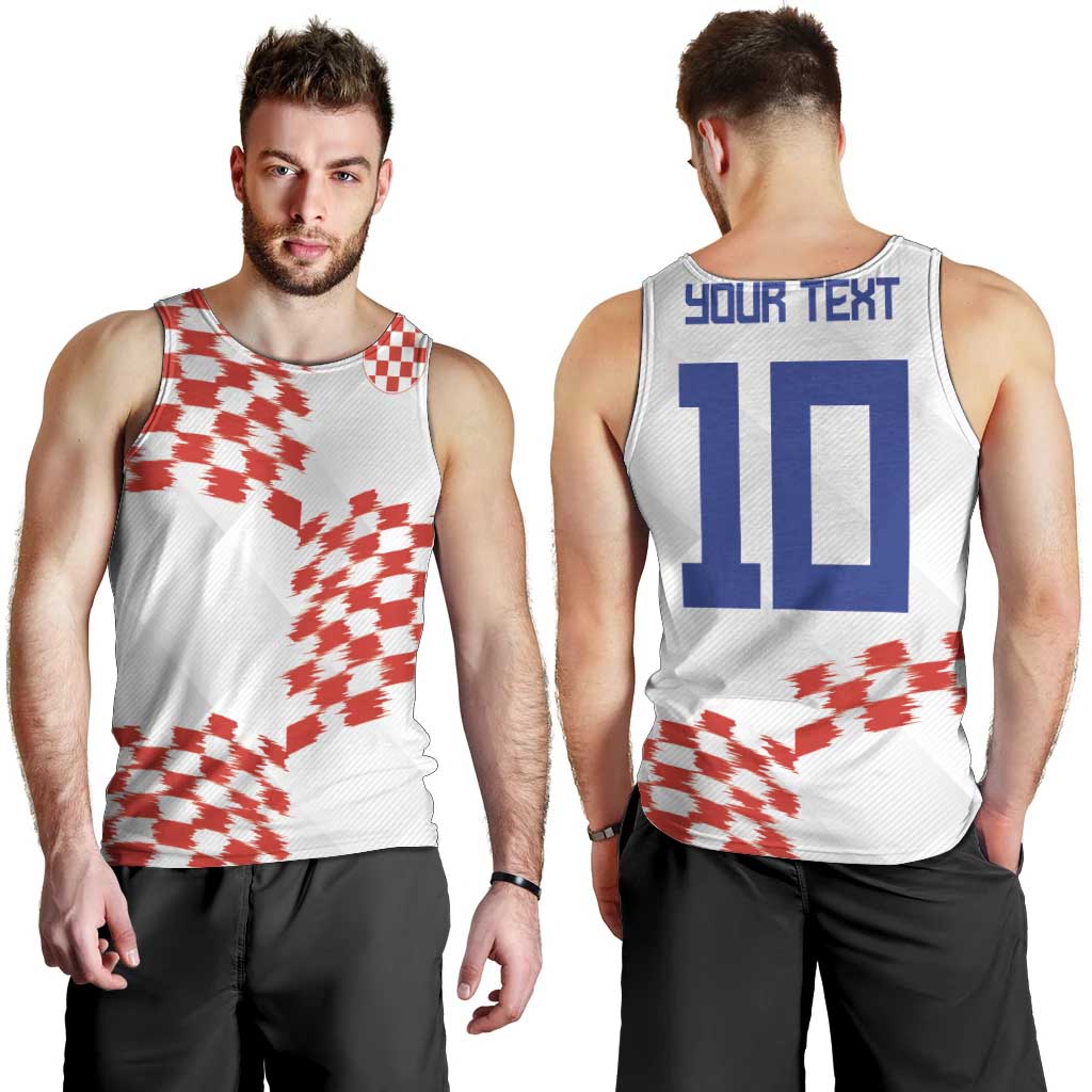Custom Croatia Football Men Tank Top Kockasti-Grunge Checkers - Wonder Print Shop