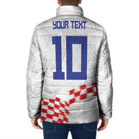 Custom Croatia Football Padded Jacket Kockasti-Grunge Checkers - Wonder Print Shop