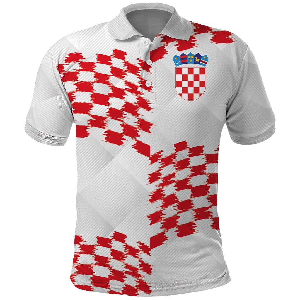 Custom Croatia Football Polo Shirt Kockasti-Grunge Checkers - Wonder Print Shop