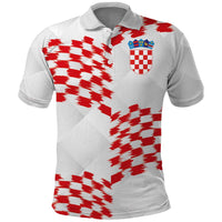 Custom Croatia Football Polo Shirt Kockasti-Grunge Checkers - Wonder Print Shop