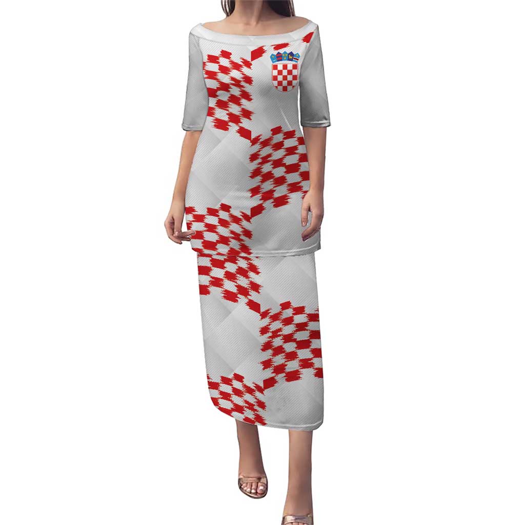 Custom Croatia Football Puletasi Kockasti-Grunge Checkers - Wonder Print Shop