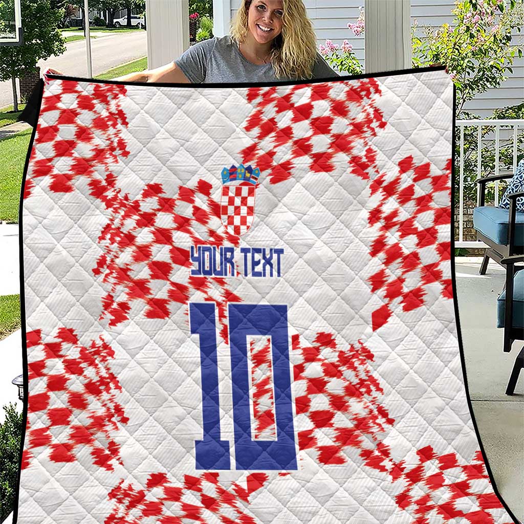 Custom Croatia Football Quilt Kockasti-Grunge Checkers - Wonder Print Shop