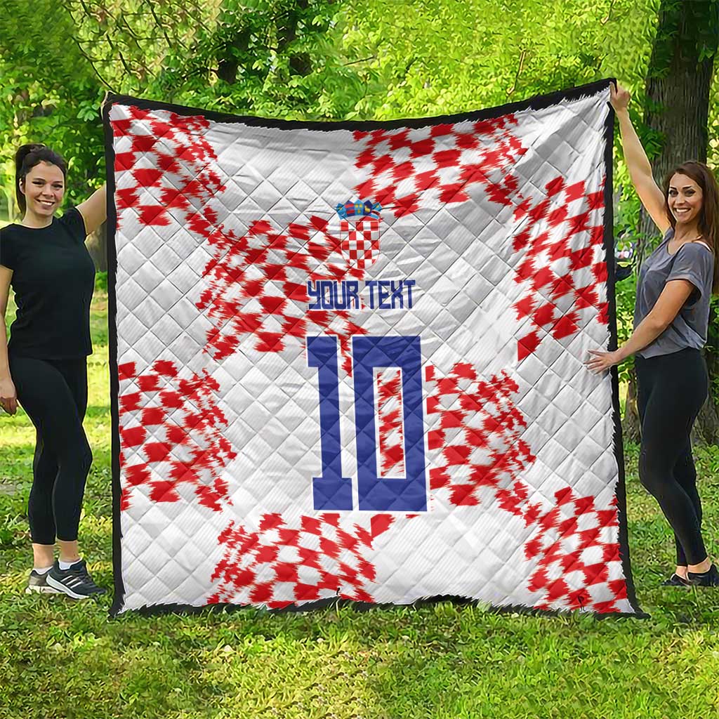 Custom Croatia Football Quilt Kockasti-Grunge Checkers - Wonder Print Shop
