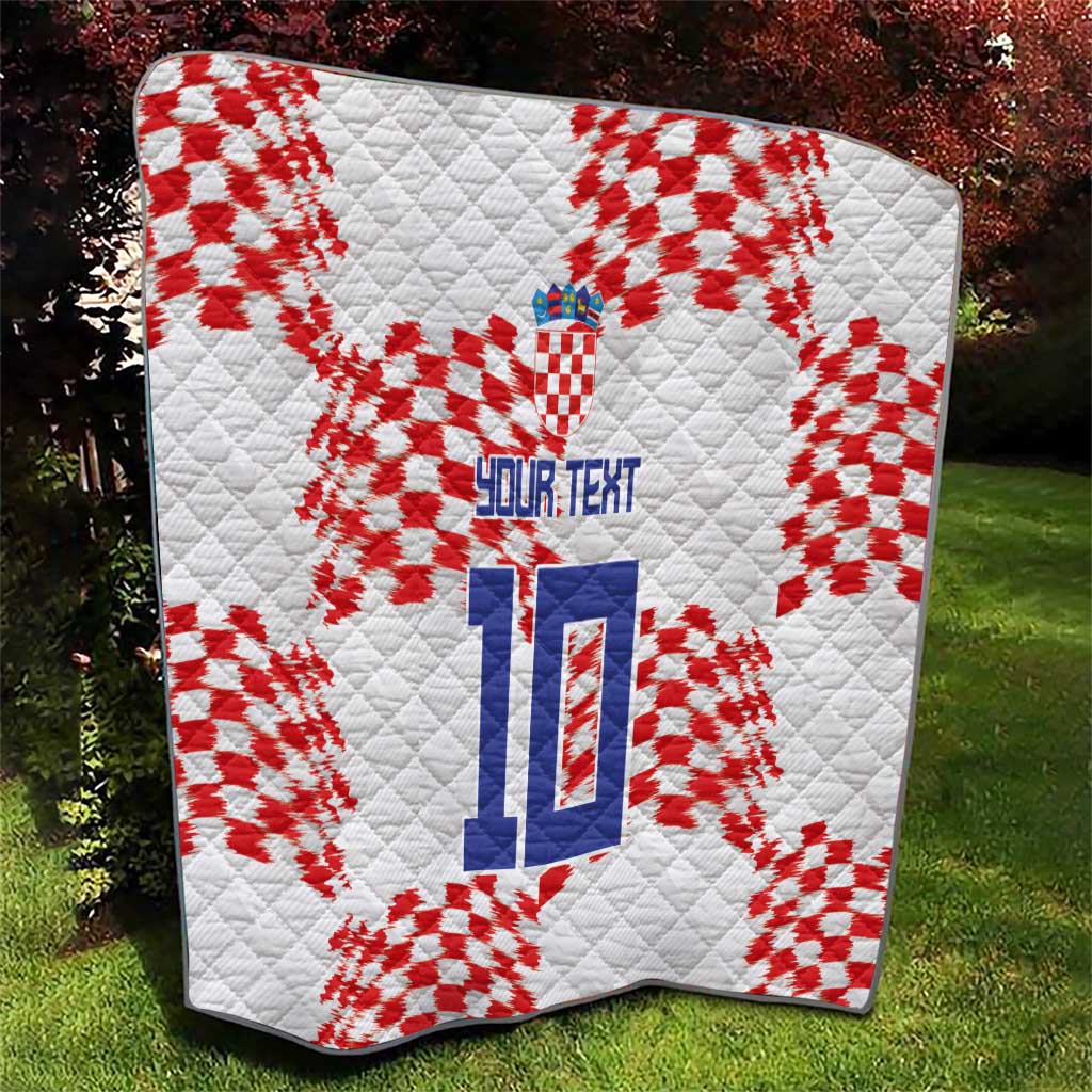 Custom Croatia Football Quilt Kockasti-Grunge Checkers - Wonder Print Shop