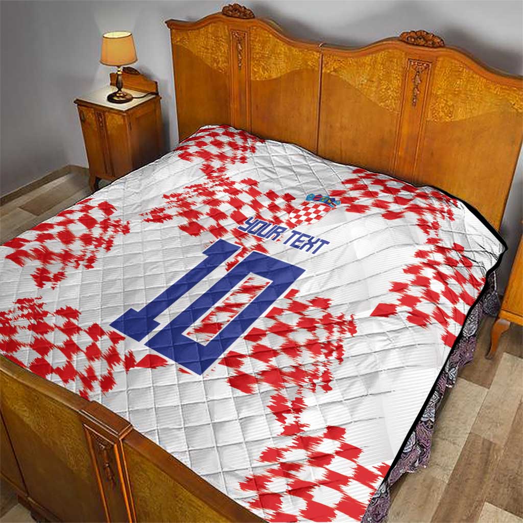 Custom Croatia Football Quilt Kockasti-Grunge Checkers - Wonder Print Shop