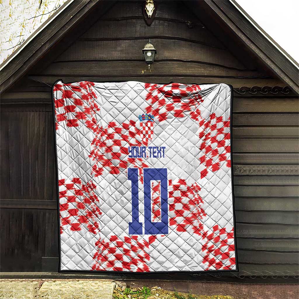 Custom Croatia Football Quilt Kockasti-Grunge Checkers - Wonder Print Shop