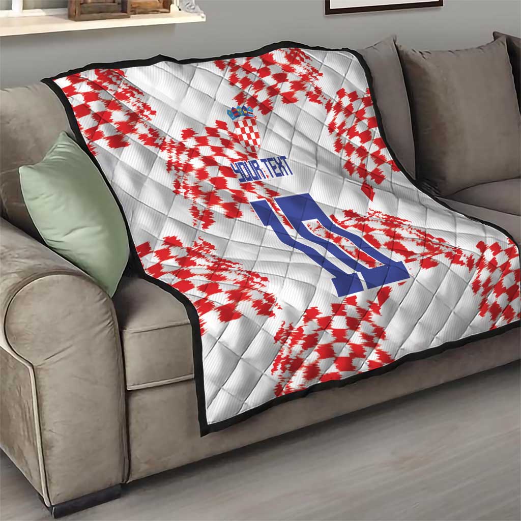 Custom Croatia Football Quilt Kockasti-Grunge Checkers - Wonder Print Shop