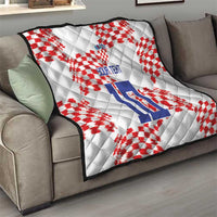 Custom Croatia Football Quilt Kockasti-Grunge Checkers - Wonder Print Shop