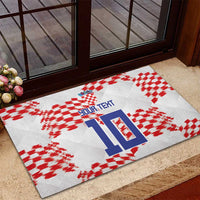 Custom Croatia Football Rubber Doormat Kockasti-Grunge Checkers - Wonder Print Shop