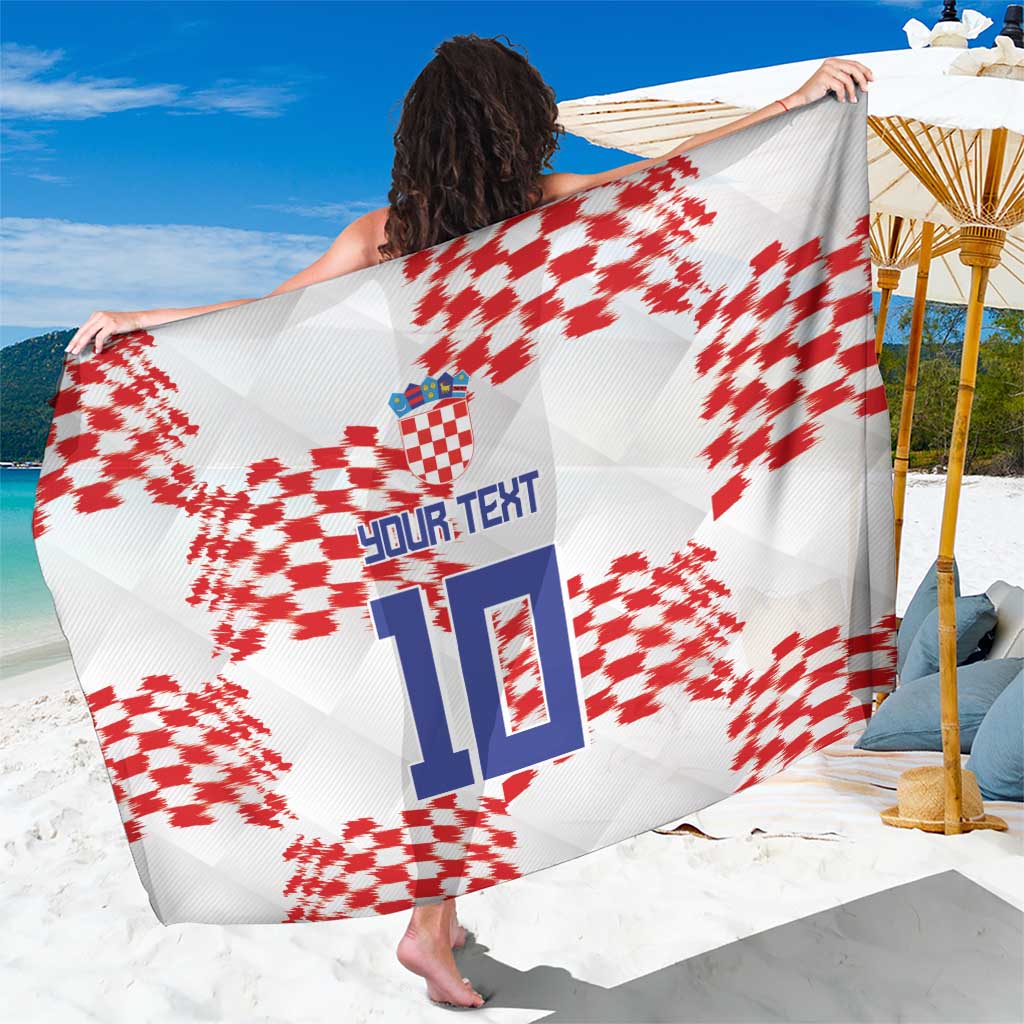 Custom Croatia Football Sarong Kockasti-Grunge Checkers - Wonder Print Shop