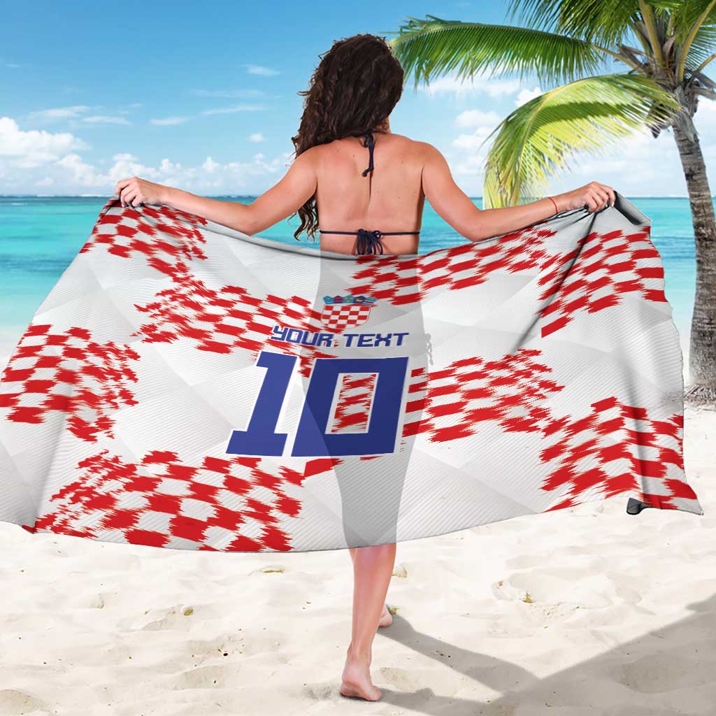 Custom Croatia Football Sarong Kockasti-Grunge Checkers - Wonder Print Shop