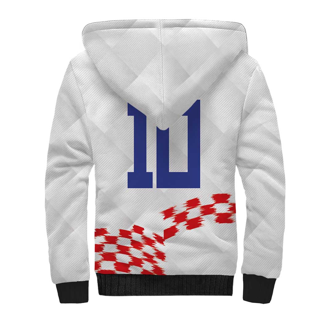 Custom Croatia Football Sherpa Hoodie Kockasti-Grunge Checkers - Wonder Print Shop