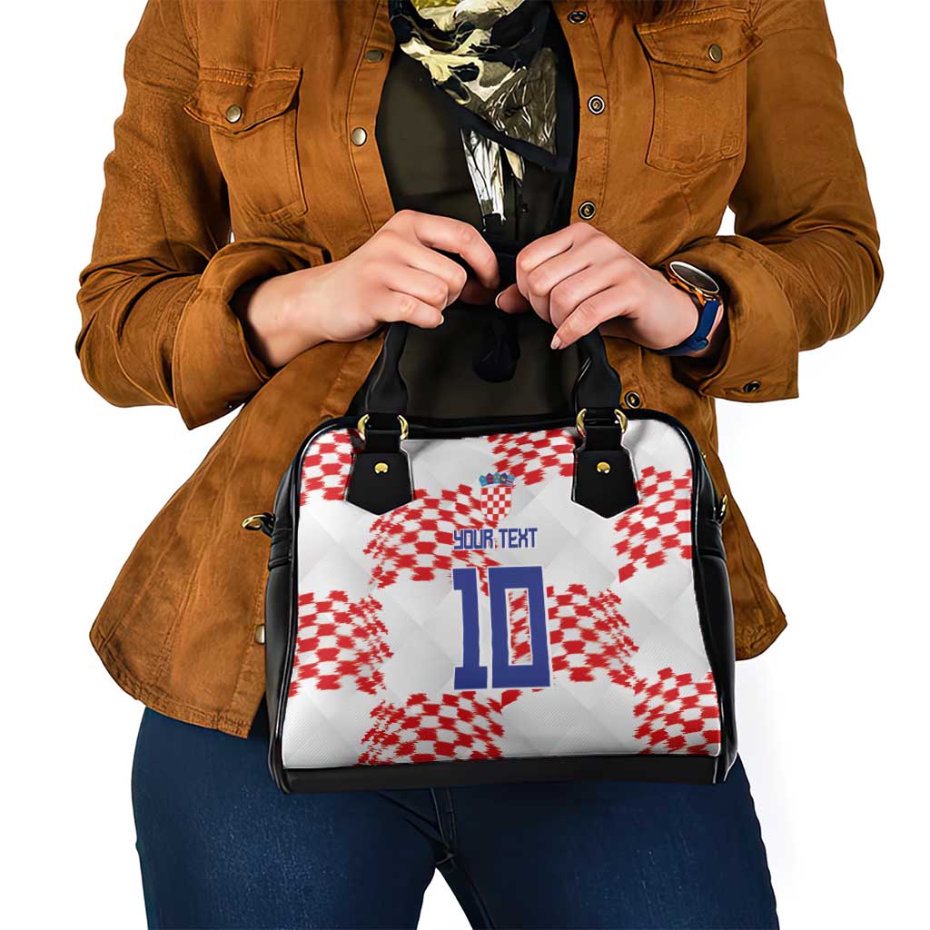 Custom Croatia Football Shoulder Handbag Kockasti-Grunge Checkers - Wonder Print Shop