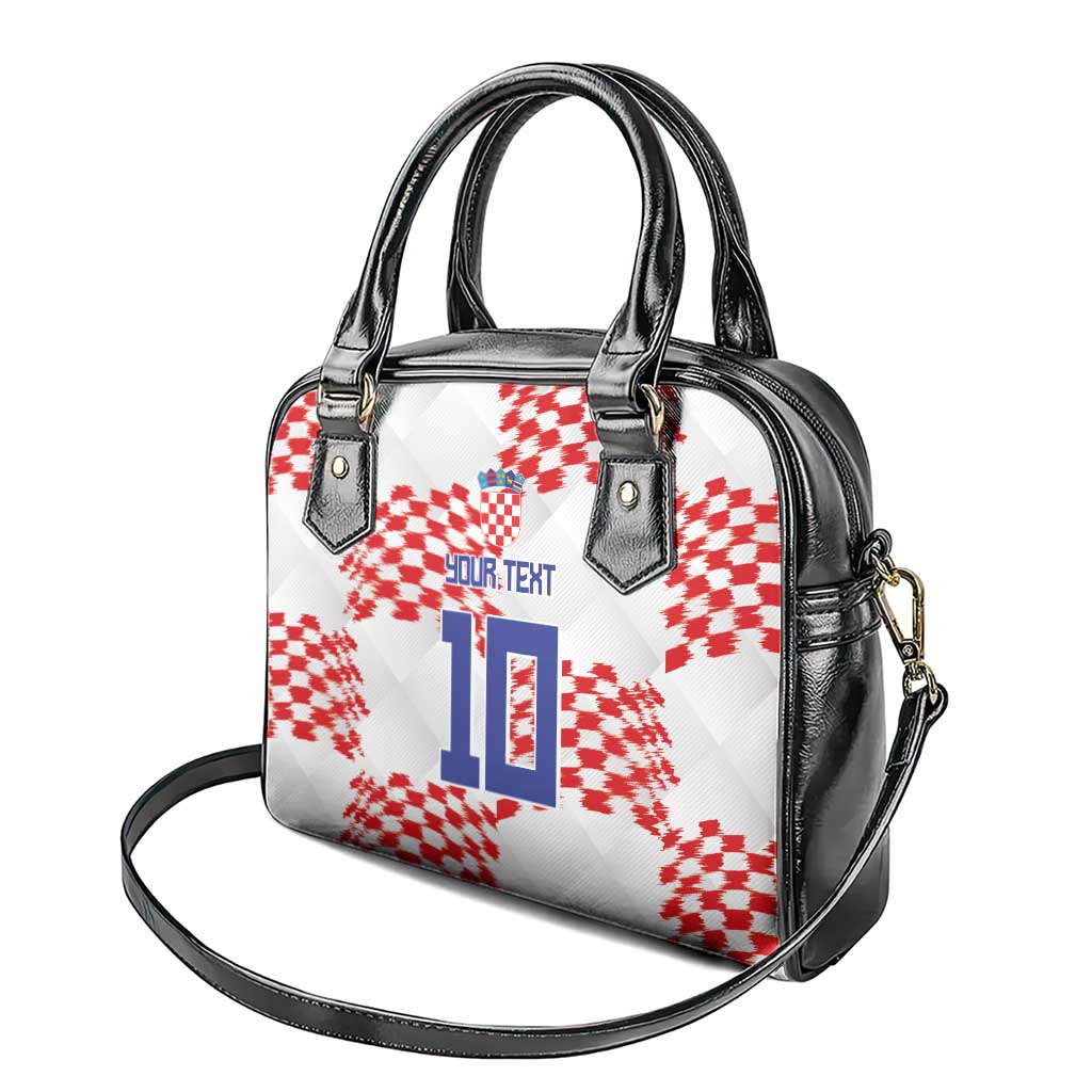 Custom Croatia Football Shoulder Handbag Kockasti-Grunge Checkers - Wonder Print Shop