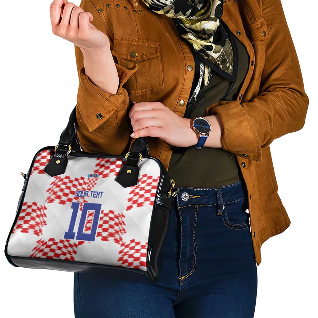 Custom Croatia Football Shoulder Handbag Kockasti-Grunge Checkers - Wonder Print Shop