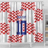 Custom Croatia Football Shower Curtain Kockasti-Grunge Checkers - Wonder Print Shop