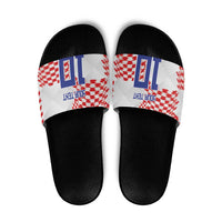 Custom Croatia Football Slide Sandals Kockasti-Grunge Checkers - Wonder Print Shop