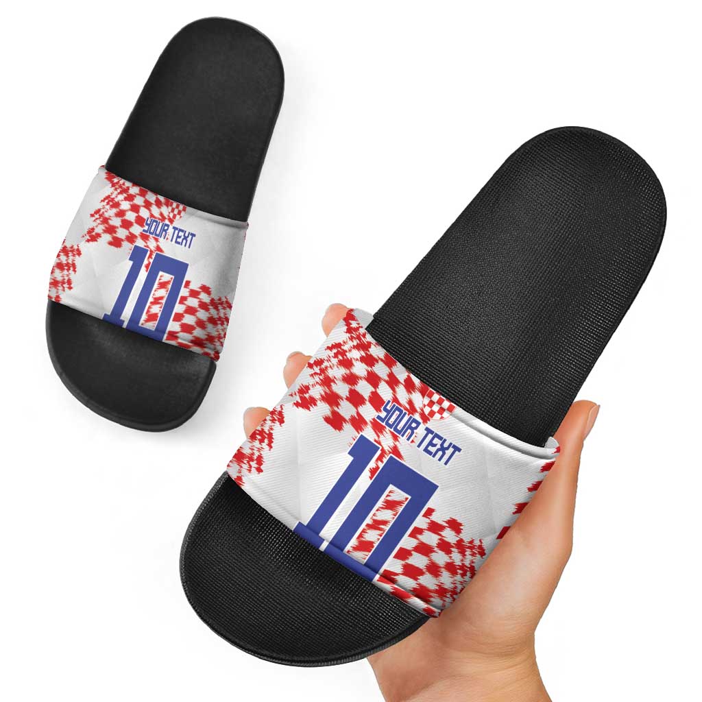 Custom Croatia Football Slide Sandals Kockasti-Grunge Checkers - Wonder Print Shop