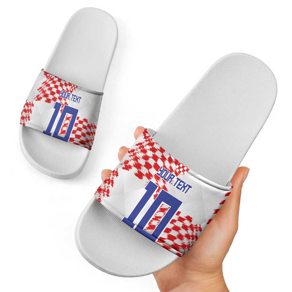 Custom Croatia Football Slide Sandals Kockasti-Grunge Checkers - Wonder Print Shop