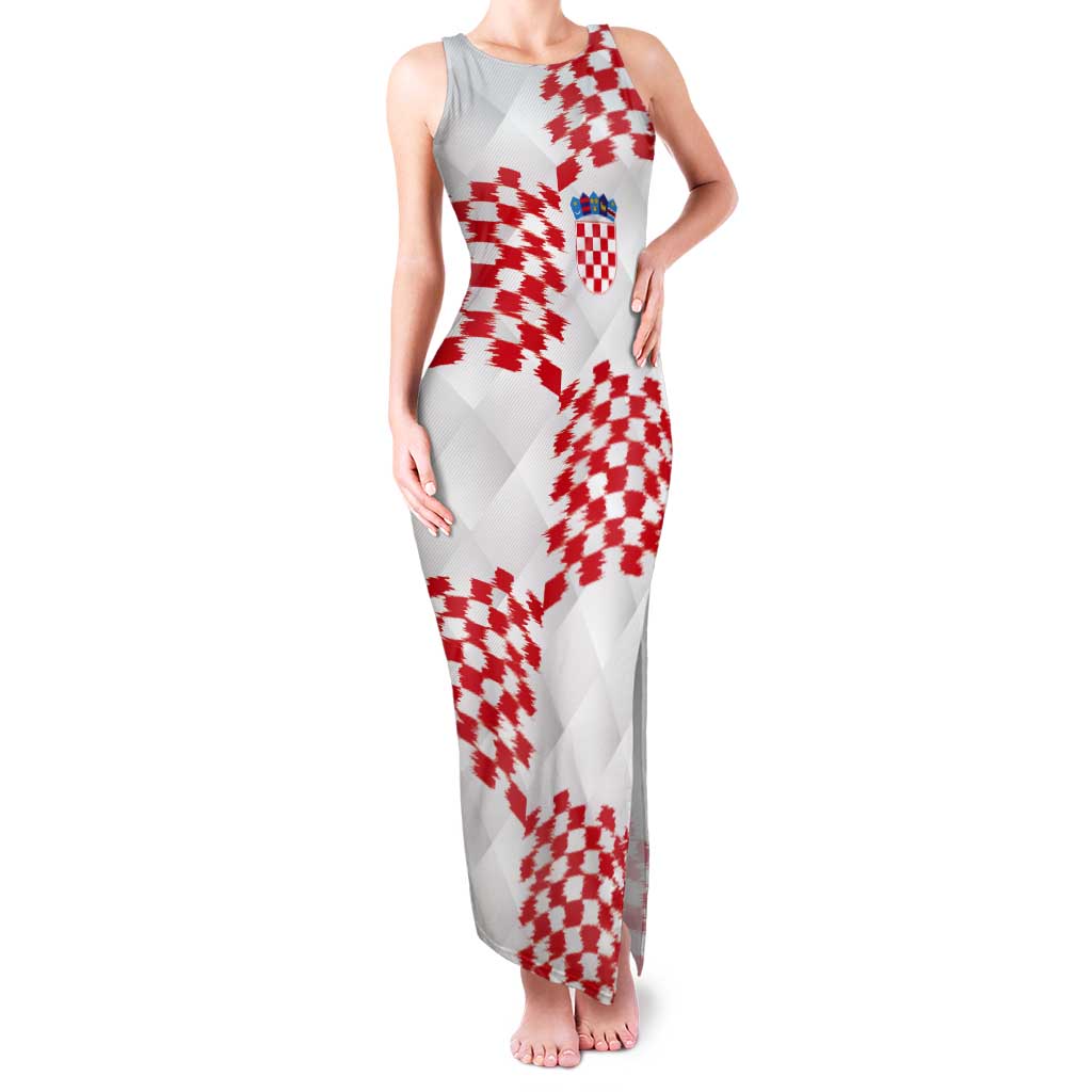 Custom Croatia Football Tank Maxi Dress Kockasti-Grunge Checkers - Wonder Print Shop