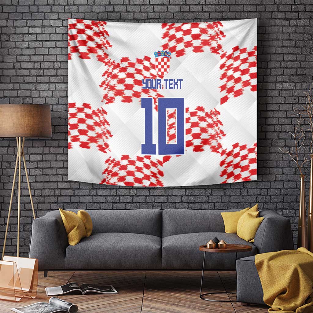 Custom Croatia Football Tapestry Kockasti-Grunge Checkers - Wonder Print Shop