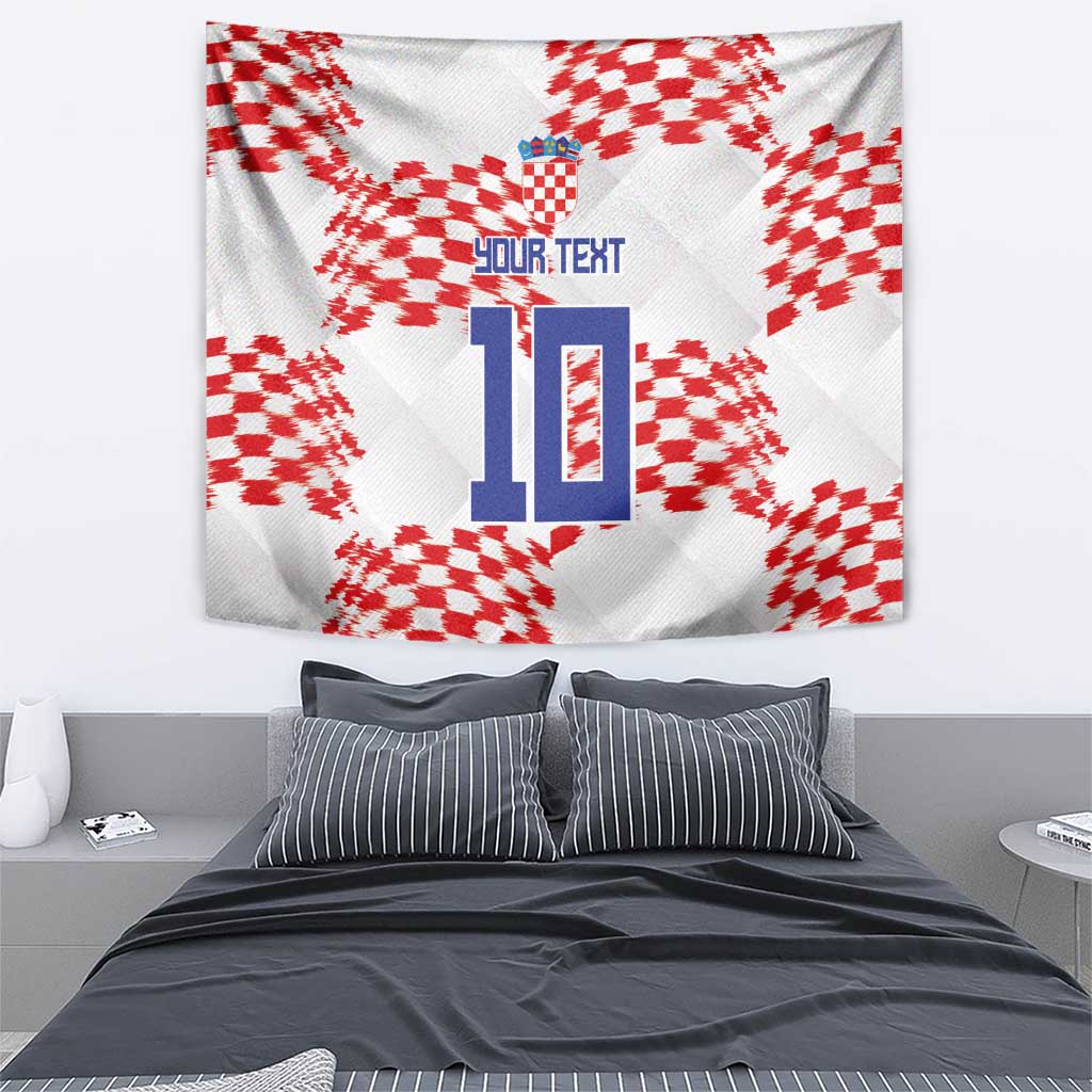 Custom Croatia Football Tapestry Kockasti-Grunge Checkers - Wonder Print Shop