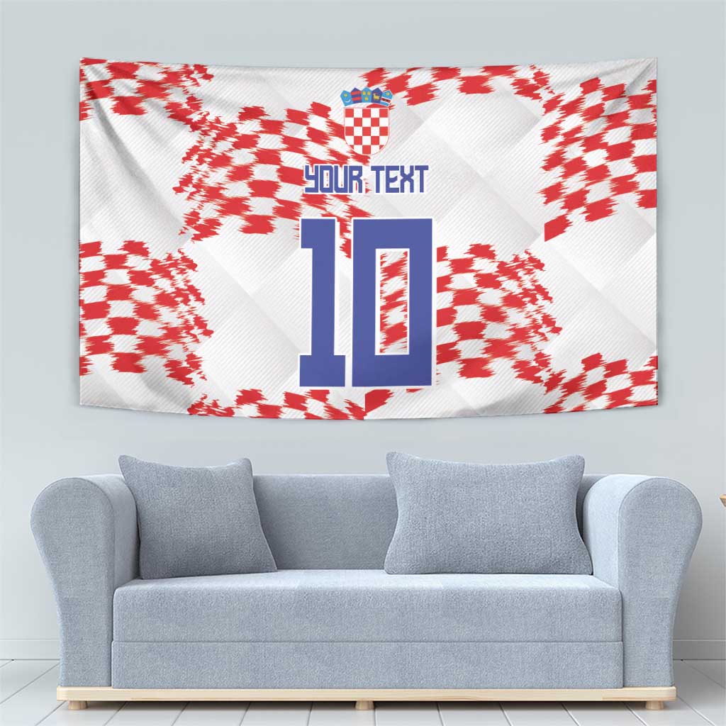 Custom Croatia Football Tapestry Kockasti-Grunge Checkers - Wonder Print Shop