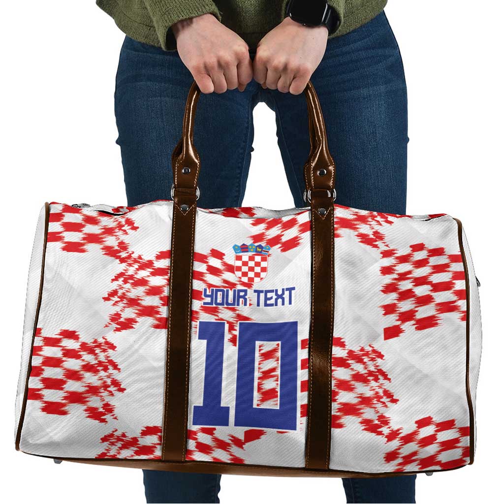 Custom Croatia Football Travel Bag Kockasti-Grunge Checkers - Wonder Print Shop