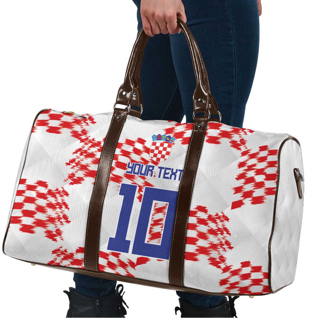 Custom Croatia Football Travel Bag Kockasti-Grunge Checkers - Wonder Print Shop
