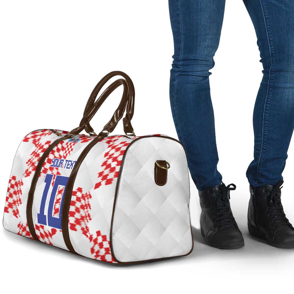 Custom Croatia Football Travel Bag Kockasti-Grunge Checkers - Wonder Print Shop