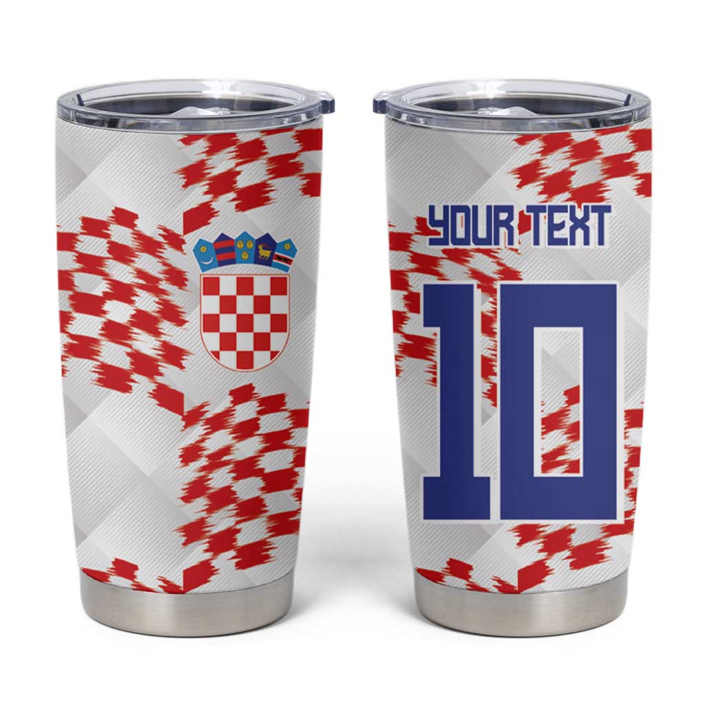 Custom Croatia Football Tumbler Cup Kockasti-Grunge Checkers - Wonder Print Shop