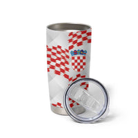 Custom Croatia Football Tumbler Cup Kockasti-Grunge Checkers - Wonder Print Shop