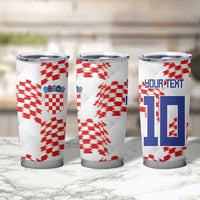 Custom Croatia Football Tumbler Cup Kockasti-Grunge Checkers - Wonder Print Shop