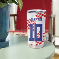 Custom Croatia Football Tumbler Cup Kockasti-Grunge Checkers - Wonder Print Shop