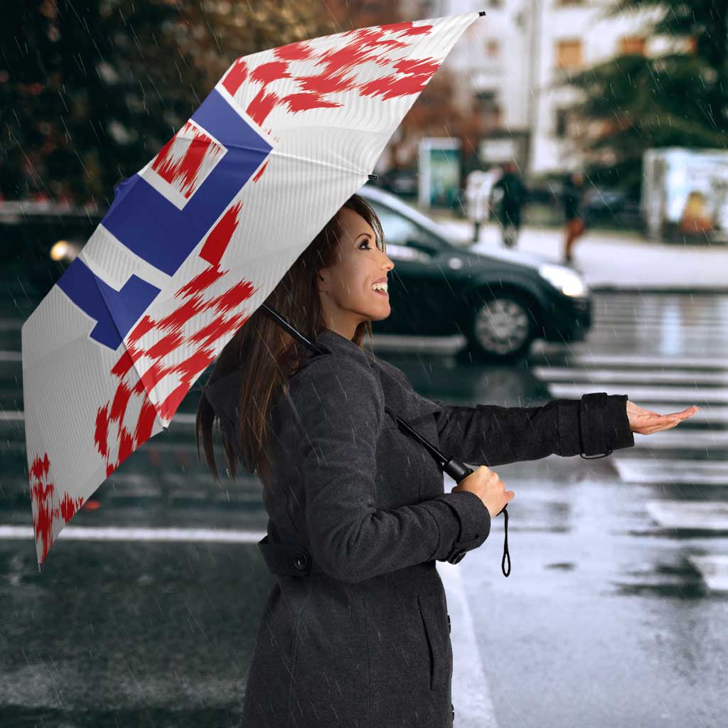 Custom Croatia Football Umbrella Kockasti-Grunge Checkers - Wonder Print Shop