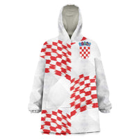 Custom Croatia Football Wearable Blanket Hoodie Kockasti-Grunge Checkers - Wonder Print Shop