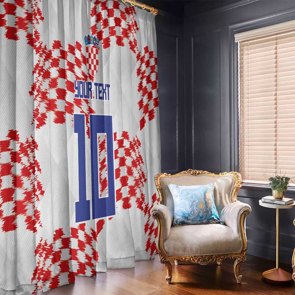 Custom Croatia Football Window Curtain Kockasti-Grunge Checkers - Wonder Print Shop