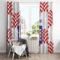 Custom Croatia Football Window Curtain Kockasti-Grunge Checkers - Wonder Print Shop