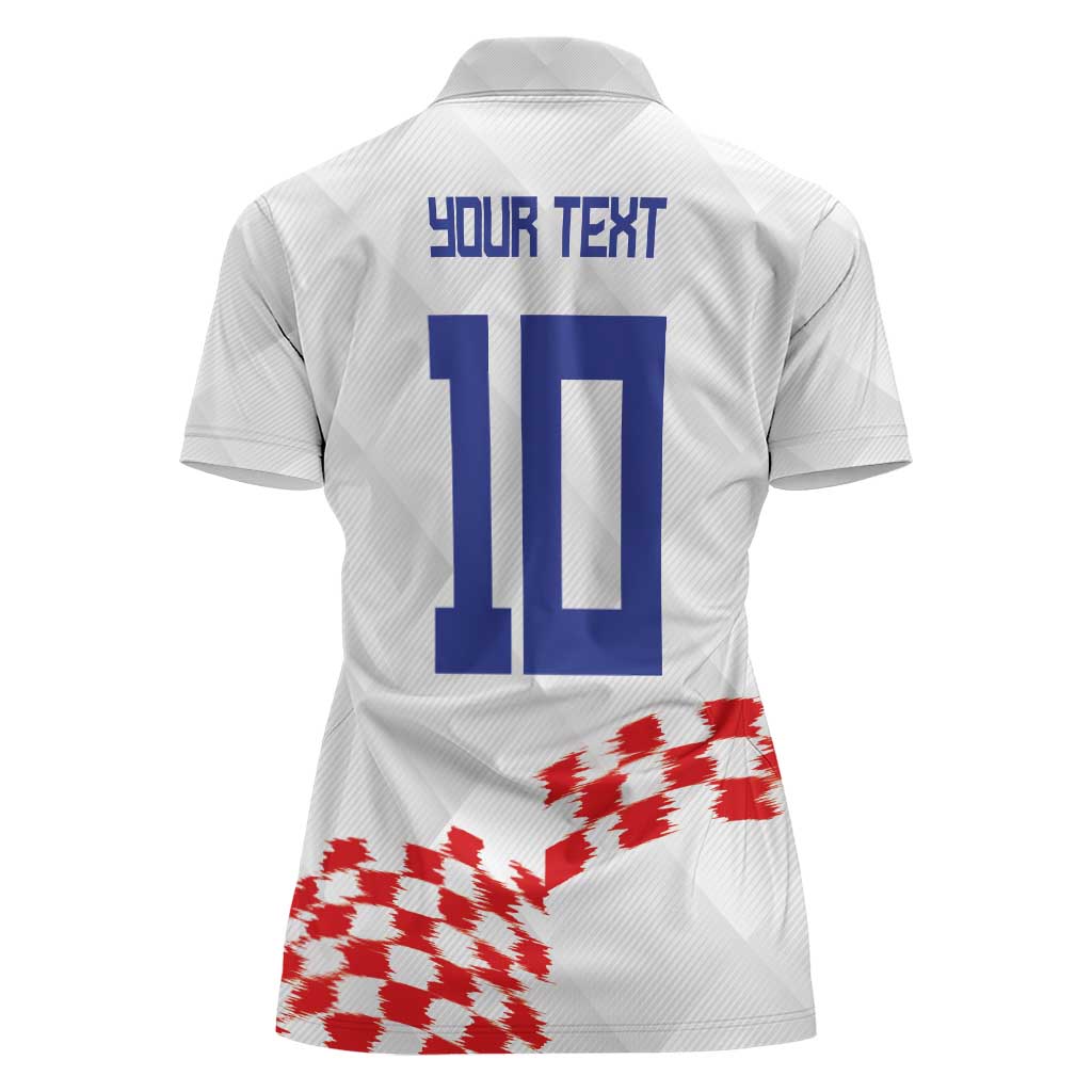Custom Croatia Football Women Polo Shirt Kockasti-Grunge Checkers - Wonder Print Shop