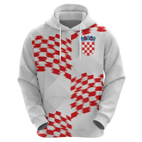 Custom Croatia Football Zip Hoodie Kockasti-Grunge Checkers - Wonder Print Shop